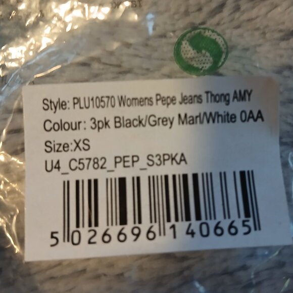 New Pepe Jean's Women's 3 Pack Amy Thong SZ XS NWT - Picture 6 of 6